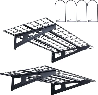 Zdjęcie produktu dla regały garażowe 2PCS 4x2 ft do montażu na ścianie, solidne regały