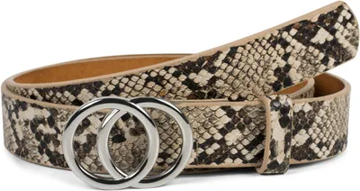 Produktbild von styleBREAKER Damen Gürtel mit Schlangen Muster und Ringschnalle, Hüftgürtel, Taillengürtel 03010094