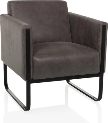 Produktbild von hjh OFFICE Loungesessel Aruba Retro Kunstleder Sessel Relaxsessel gepolstert
