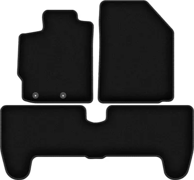 Zdjęcie produktu dla Dywaniki welurowe do Toyota Yaris II hatchback (2005-2011) - czarne dywaniki samochodowe BASIC komplet (3 szt.)
