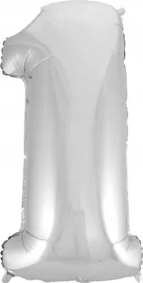Image de GODAN Ballon de baudruche Numéro un 92 cm argent(1)