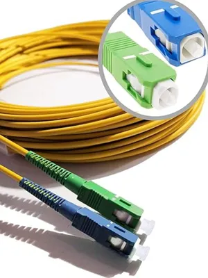 Produktbild von Elfcam - Glasfaserkabel SC-UPC auf SC-APC - 2 m (Gelb), Hochleistungs-Lichtwellenleiter, 9/125 µm Singlemode, Kompatibel mit Freebox