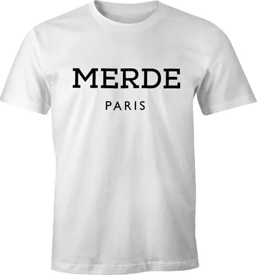 Produktbild von Merde Paris Herren T-Shirt Fun-Shirt Moonworks® weiß L