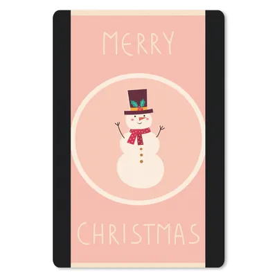 Produktbild von MuchoWow® Mauspad Mousepad Schneemann - Zitate - Weihnachten - Frohe Weihnachten - Rosa - Winter 40x60 cm - Mousepads - Maus Mat - Pad - Mausunterlage - Schreibtisch Accesoire