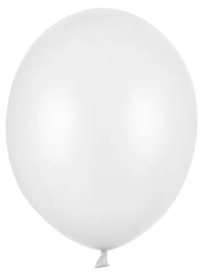 Obrázek produktu pro Silné latexové balónky, bílé, čistě bílé metalické, 30 cm, 100 ks.