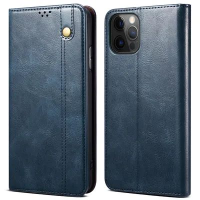 Obrázek produktu pro Pouzdro pro iPhone 13 Pro Max, kožené flip pouzdro peněženka s funkcí stojánku modré