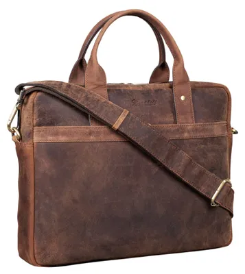 Produktbild von Benthill Laptoptasche Echt-Leder I Leder Umhängetasche für Laptop I Aktentasche für Notebook I Damen und Herren Tasche I Notebooktasche