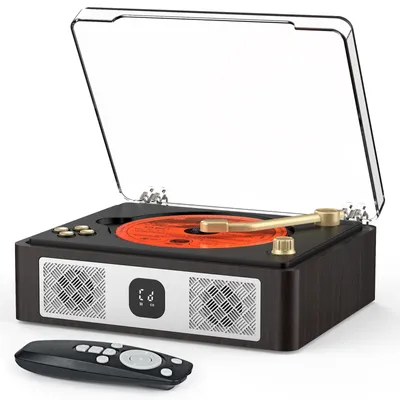 Produktbild von Tekoo CD Player Holzoptik mit Bluetooth 5.4 Sender Empfänger, 3600mAh Akku, Optischer Ausgang, Stereo