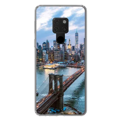 Produktbild von MuchoWow® Handyhülle Schutzhülle Hülle für Huawei P40 Lite New York - Skyline - Brücke Silikon Softcase Handy Hülle - Handy