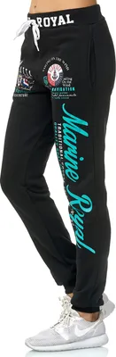 Produktbild von Damen Jogginghose | 100 % Baumwolle | Marine 512 Schwarz/Mint M