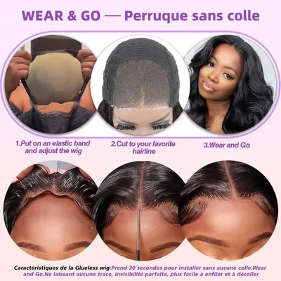 Produktbild von Lace Front Perücke Body Wave, 16 Zoll, 180% Dichte, Echthaar, für den Alltag