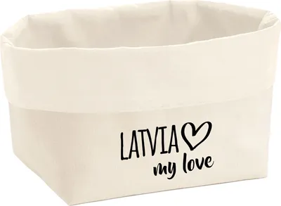Produktbild von Huuraa Organizer Latvia my love 8 Liter Large Canvas Baumwolle Utensilo Geschenkidee