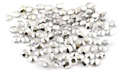 Produktbild von 100 Dekosteine Diamanten 12mm (Silber metallic)