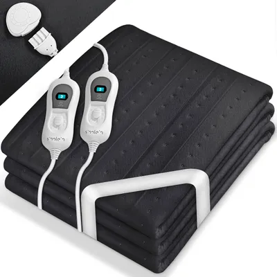 Produktbild von sinnlein® Wärmeunterbett elektrisch Anthrazit 160 x 140 cm - Ohne Muster Heizdecke Abschaltautomatik Wärmedecke Wärmebett XXL