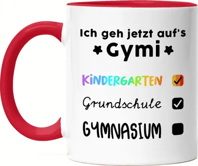 Produktbild von Ich Geh Jetzt Aufs Gymnasium Tasse Rot  Checkliste 5. Klasse Gesamtschule Gymi Geschenkidee