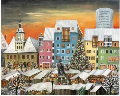 Produktbild von Adventskalender Jena mit festlichen Stadtmotiven