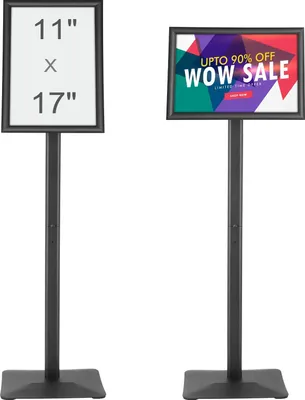Zdjęcie produktu dla Stojak informacyjny z metalową podstawą 420 x 297 mm Stojak informacyjny Regulowany kąt widzenia za pomocą pokrętła Stojak na plakaty, solidny stojak podłogowy na znaki Stojak na wyświetlacze, reklamy