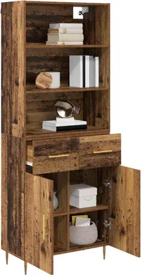 Obrázek produktu pro vidaXL Highboard old wood 69,5 x 34 x 180 cm materiál na bázi dřeva