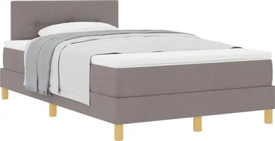 Produktbild von vidaXL Boxspringbett mit Kissen mit Kopfteil Taupe 120 x 200 cm Stoff