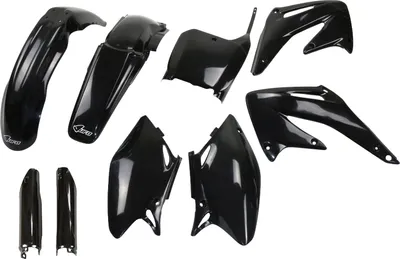 Produktbild von Verkleidungskit UFO PLAST 9-teilig Verkleidungssatz Kunststoff mit Gabelschutz für Honda CRF R 450 ccm Bj. 2002 - 2003, Farbe:schwarz