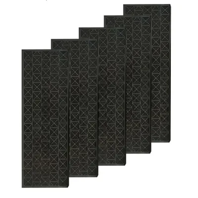 Produktbild von 5er Set Gummistufenmatten für Außentreppen – Antirutschmatten – 73 x 24 cm – Schwarz – Wetterfest & Robust