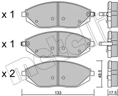 Produktbild von METELLI Bremsbeläge Satz Vorne Bremsklötze für CHEVROLET SPARK (M300) 22-0908-0