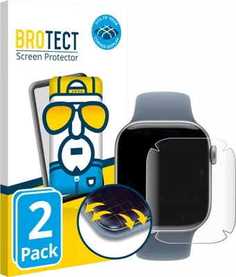 Produktbild von 2x BROTECT Fullscreen Schutzfolie für Apple Watch Series 11 (42 mm) Displayschutz Folie Fullcover Klar Transparent