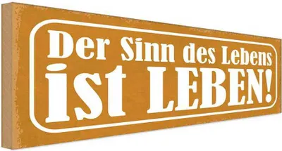 Produktbild von vianmo Holzschild 10x27 cm der Sinn des Lebens ist Leben Dekoration