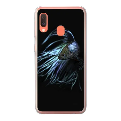 Produktbild von MuchoWow® Handyhülle Schutzhülle Hülle für Samsung Galaxy A20e Fisch - Schwanz - Schwarz Silikon Softcase Handy Hülle - Abdeckung