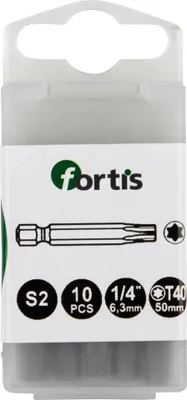 Produktbild von Fortis 4317784728928, 10 Stück(e), Torx, T40, 1/4", 50 mm