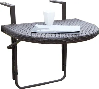 Produktbild von Balkonhängetisch >Agra< in braun aus Aluminium, Kunststoff - 50x50x60cm (BxHxT)
