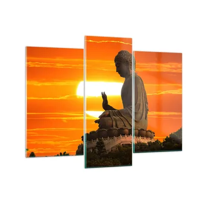 Produktbild von Bilder auf glas - tempel buddha - 130x100cm - Glasbilder - Wandbilder - Kunstdruck - zum Aufhängen bereit - Wanddekoration aus Glas - Glas Bilder - Wandbild auf Glas - 3 Teile - GCB130x100-3532