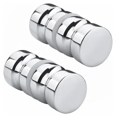 Produktbild von 2 Stück Duschtürgriffe, Badezimmertürknöpfe, Duschwandgriffe aus Metall, verchromt, massiv, Einlochgriff für Zuhause, Bad, Küche, Büro