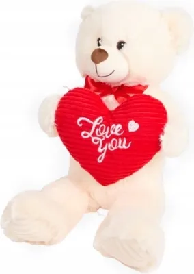 Produktbild von Bär mit Herz Ich liebe dich 50 cm Kuschelbär Kuscheltier Geschenk Valentinstag Weiß