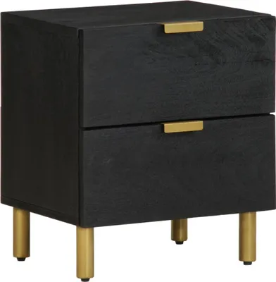 Produktbild von vidaXL Nachttisch Schwarz 40x33x46 cm Massivholz Mango