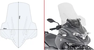 Immagine prodotto di Cupolino GIVI trasparente 72x60cm intercambiabile per YAMAHA Tricity 300