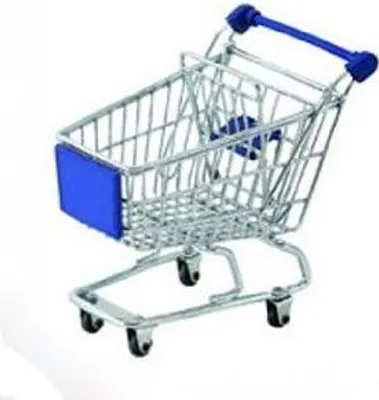 Produktbild von niceeshop(TM) Mini Supermarket Handcart Einkaufswagen Mode Desk Storage Toy, Dunkelblau