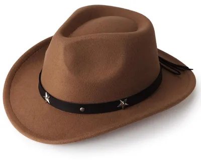 Immagine prodotto di Cappello da cowboy, stile Fedora, per bambini e ragazzi, unisex, con cintura e fibbia, stile western, in Panama, color marrone, adatto a bambini e ragazzi dai 4 ai 12 anni