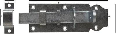 Produktbild von Dönges Schlossriegel mit Schlaufe, 120 mm, Ausführung B (Türriegel)