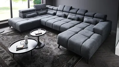 Produktbild von Wohnlandschaft Speed grau elektrische Sitztiefenverstellung ca. 375 cm