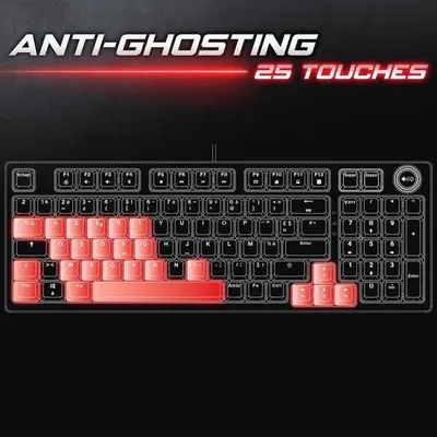 Productafbeelding van Mechanisch Gamingtoetsenbord AZERTY met RGB Achtergrondverlichting - 100% Anti-Ghosting en Vervangbare Schakelaars