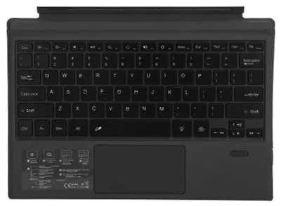 Obrázek produktu pro Bezdrátová Bluetooth klávesnice, přenosná, odnímatelná, s 7barevným LED podsvícením a touchpadem, 1089?D, černá