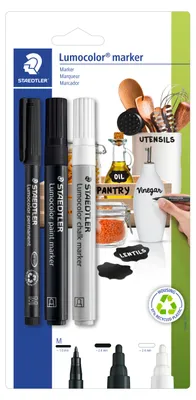 Produktbild von STAEDTLER Lumocolor gemischtes Marker-Set Blisterkarte mit 3 Marker, 60 BK-7