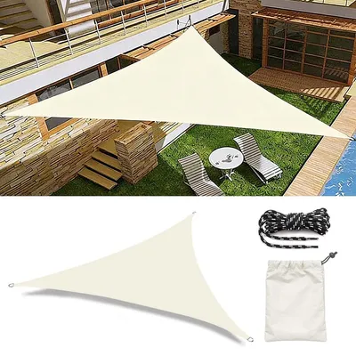 Imagen del producto de Toldo triangular impermeable de 3 x 3 x 3 metros, con protección UV del 95%, ideal para balcones