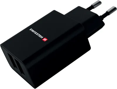 Produktbild von Swissten - Reiseladegerät Smart IC 2.1a 2xusb (schwarz)