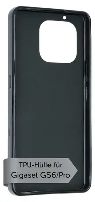 A black TPU phone case shown from the inside, with a text overlay indicating compatibility.