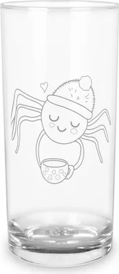 Produktbild von Mr. & Mrs. Panda Glas Spinne Agathe Kaffee 200 ml - Transparent - Geschenk, Morgenmuffel, Trinkglas, Weiser Spruch, Tumbler, Longdrinkglas, Cocktailglas, Wasserglas