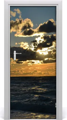 Produktbild von Tulup Türaufkleber 85x205 cm Dekorative Aufkleber Selbstklebend Wasserdichte Tapete Abnehmbar Schlafzimmer Wohnzimmer Wohnkultur - Sonnenuntergang am Meer