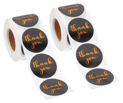 Dankeschön-Sticker, 1000 Stück, rund, 3,8 cm, selbstklebend