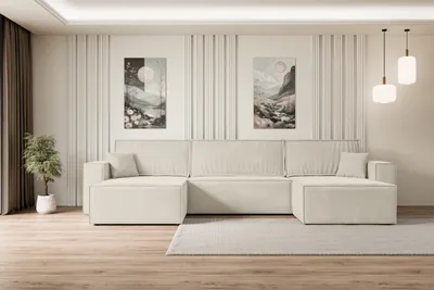 Produktbild von ALTDECOR Ecksofa mit Schlaffunktion und Bettkasten Corner Sofa Eckcouch Couch U-Form universal, links/rechts Schlafcouch Ausziehbar Wohnlandschaft Schlafsofa CELTIC-XLU - 377x143x83cm Beige